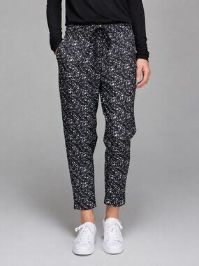 Lululemon Jet Crop Pants Shimmy Shimmer‎ Black White Size 4